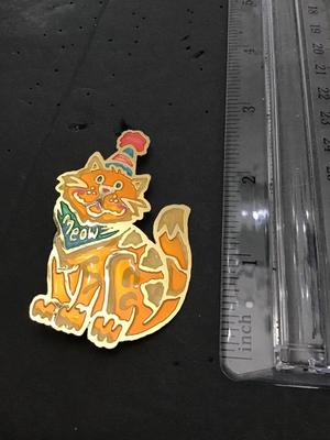 Sale Photo Thumbnail #228: Very cute multicolored, meow cat brooch. Please see attached photos.