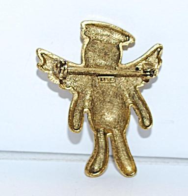 Vintage Angel PIG BROOCH (2" x 1½") Marked "LIA ©" on a Gold Tone Setting