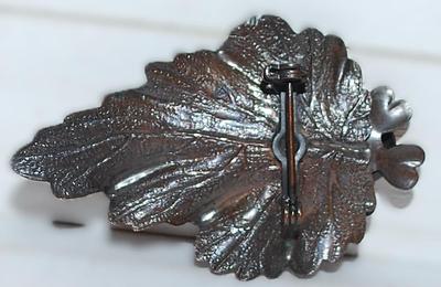 Copper Colored "Leaf & Flower" BROOCH (2" x 1¼") on a Copper Style Setting