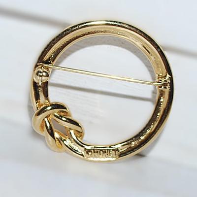 Marked "MONET" Knotted Circle BROOCH (1¼" Diam.) on a Gold Tone Setting