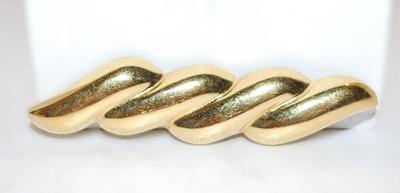 All Gold Colored "4 Waves" BROOCH (3" x ¾") on a Gold Tone Setting