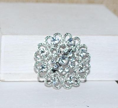 Round "LOTS OF LOOPS" Silver Tone BROOCH (1⅛" Diam.)