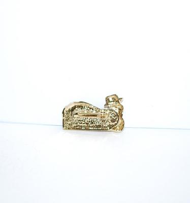 Small Enameled SNOWMAN with Gold Accents BROOCH (1" x ½") with Snow Topped "Merry Christmas" Banner on a Gold Tone...