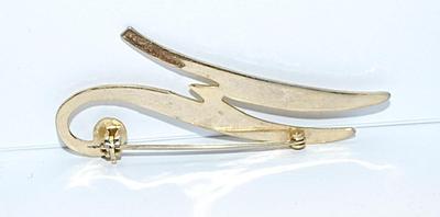 Letter "M" or "W" Gold Colored BROOCH (2¼" x 1") on a Gold Tone Setting