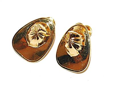 Unique Gold Colored "FIREFIGHTER'S HELMET" EARRINGS (1" x ¾") Set with Screwback Clasp
