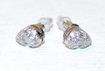Cluster Clear Stones Pear Shaped Earrings Set on a Post Back