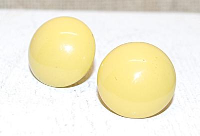 Mustard Yellow Round Metal Earrings (¾" Circ.) with a Stud Clasp
