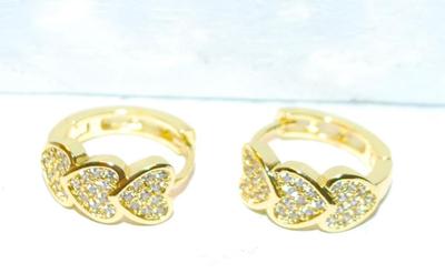 3 Glittery Hearts Earrings (¾" x ¼") with French Style Clasp