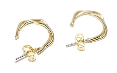 Delicate Gold Colored "TWISTED" Wire EARRINGS with Stud Post Clasp