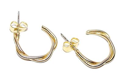 Delicate Gold Colored "TWISTED" Wire EARRINGS with Stud Post Clasp
