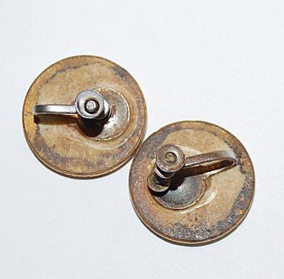 Vintage ROSE FLOWER Ceramic EARRINGS (¾" Diam.) Set with Screwback Clasp