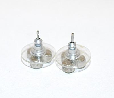 Delicate Triple Round Clear Stones EARRING Set with Stud Post Clasp