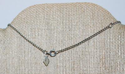 Marked "SARAH COV" Sarah Coventry - PENDANT/NECKLACE with Faux White Pearl on a Filigree-Style Gold Tone LEAF and Circle Clasp...