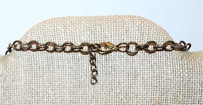 Rows & Rows of DOUBLE-SIDED ORANGE DISKS NECKLACE with Gold Tone Perimeters, Chain and Lobster Clasp 15" L