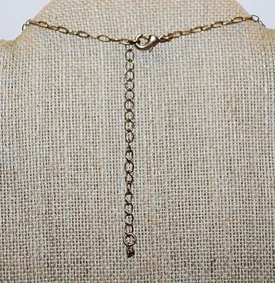 PINK & PURPLE PENDANT (2" x 1¼")/NECKLACE COMBO with Cupped Oval Stones on a Gold Tone Chain and Lobster Clasp 36" L