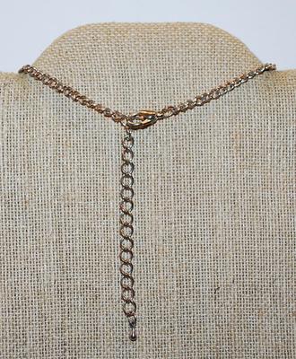 Beautiful "Diamond Jeweled" PILLAR NECKLACE with Rose Gold Chain and Lobster Clasp 42" L