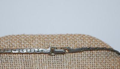 VINTAGE GREEN SQUARE Stones BOW PENDANT (1½" x 1½") with 2 Jeweled Smaller Bows on a "Snakeskin" Necklace Chain...