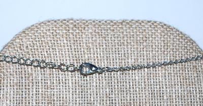 ORANGE Enameled Polymer Shell PENDANT (1" x ¾") on a Silver Tone Necklace Chain 18" L