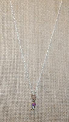 Carousel Style PENDANT/CHARM (¾" x ¼") on a Silver Marked .925 Necklace Chain 18" L
