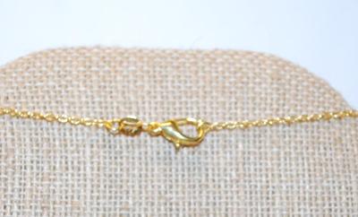 "Fleur-de-Lis" Style Brown PENDANT (1" x ¾") on a Gold Tone Necklace Chain 17" L