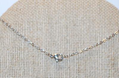 Figure 8 Style Glitter PENDANT (¾" x ½") on a Silver Tone Necklace Chain 17" L