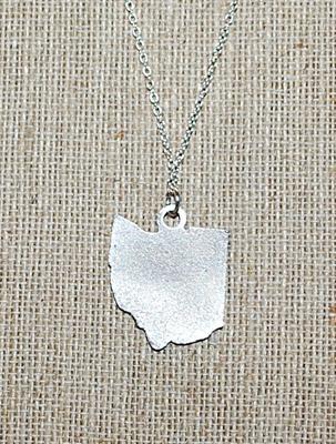 "MILLER'S BLACKHAWK DAYTON, OHIO" PENDANT (1" x 1") on a Silver Tone NECKLACE CHAIN 16" L