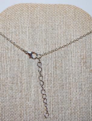 Pink & Purple Round Opaque Stone PENDANT (¾" x ½") with a Graphic Designed Setting on a Silver Tone Necklace Chain 18" L