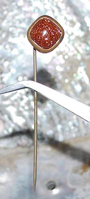 Vintage-Style SUNBURST Gemstone PIN (2¾" L) on a Brass-Style Setting