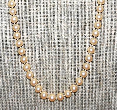 Vintage Off-White Faux PEARL NECKLACE with Unique Large Pearl Snap Clasp 18" L
