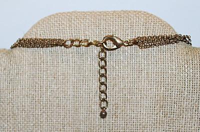 Multi-Strand Lavender Beaded NECKLACE with Beveled, Oblong, Round & Irregular Stones on a Dark Brass Style Chain and Lobster Clasp...