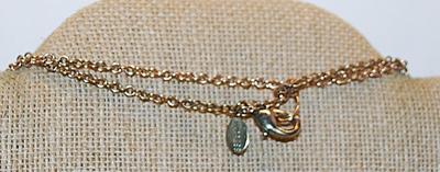 Long WRAP-AROUND 4 Strand NECKLACE - Marked "EXPRESS" - with Cupped Round Clear Stone Accents on a Gold Tone Chain and Lobster...