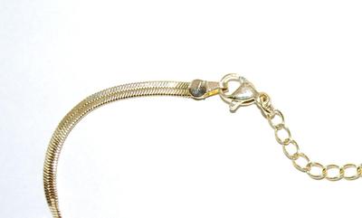Delicate Gold Tone "SNAKESKIN" Style BRACELET (3" Opening) with Lobster Clasp