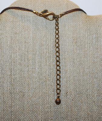 "CHICO'S" Brand NECKLACE with Black Beveled Stone, "INSPIRE" and "FAITH" Charm Accent, Lobster Clasp...