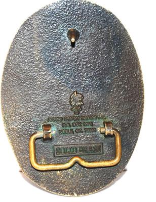 "Belgian Horses" Belt Buckle by Award Design Metals Inc. Solid Brass 3¾" x 2¾"