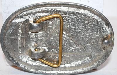 "Pozzolanic Gary Razen" Belt Buckle Oval 3½" x 2¼"