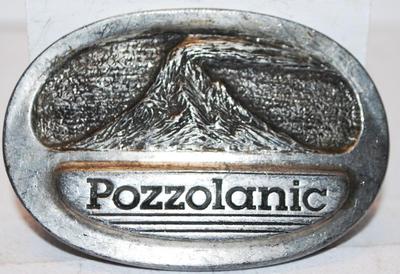 "Pozzolanic Gary Razen" Belt Buckle Oval 3½" x 2¼"