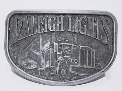 Raleigh Lights" with Semi-Truck Belt Buckle 3½" x 2¼"