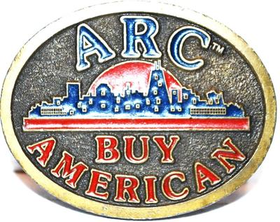 "ARC Buy American" Belt Buckle Oval 3" x 2¼"
