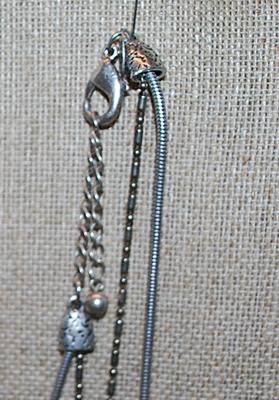 Marked "LAURA ASHLEY" 2 Chain Styles NECKLACE with Large Lobster Clasp 17" L