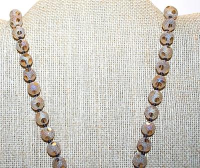 Wild + Odd Bejeweled Pink Cloth Strips Long NECKLACE with Glittery Covered Globes Necklace Chain and Lobster Clasp 30" L