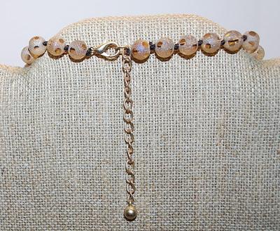 Wild + Odd Bejeweled Pink Cloth Strips Long NECKLACE with Glittery Covered Globes Necklace Chain and Lobster Clasp 30" L