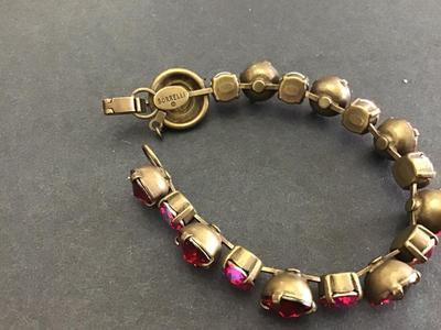 Sorrelli Signed Crystal Bracelet with Safety Chain. Beautiful