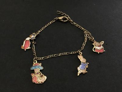 Beatrix potter Characters. Gold Plated Vintage By Fish and Crown