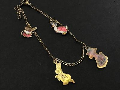 Beatrix potter Characters. Gold Plated Vintage By Fish and Crown