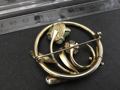 Vintage Brooch Jade