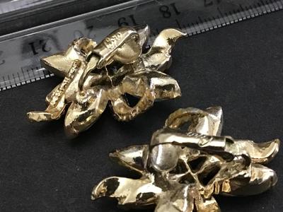 Coro signed Marquise Rhinestone Vintage Earrings