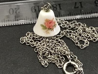 Porcelain rose Bell Necklace