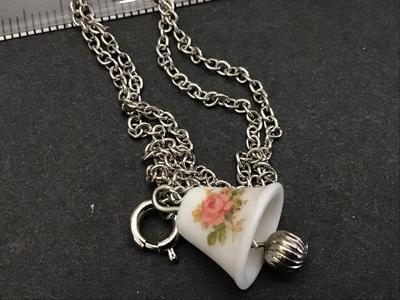 Porcelain rose Bell Necklace