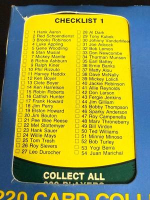 1989 Pacific Legends MLB Cards