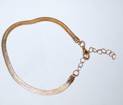 All Gold Tone SNAKESKIN BRACELET (2½" Opening) with Lobster Clasp